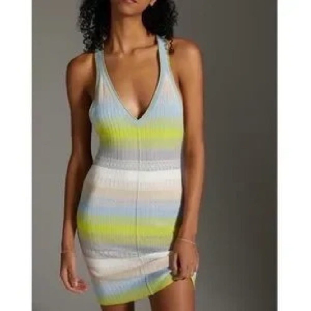 Daily Practice by Anthropologie Tuvalu Ribbed Knit Colorblock Midi Dress M